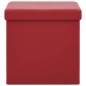 vidaXL Taburete con almacenaje plegable rojo vino tinto PVC vidaXL Taburete con almacenaje plegable rojo vino tinto PVC