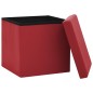 vidaXL Taburete con almacenaje plegable rojo vino tinto PVC vidaXL Taburete con almacenaje plegable rojo vino tinto PVC