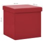 vidaXL Taburete con almacenaje plegable rojo vino tinto PVC vidaXL Taburete con almacenaje plegable rojo vino tinto PVC
