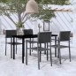 vidaXL Juego de comedor para jardín 5 piezas negro