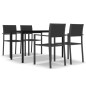 vidaXL Juego de comedor para jardín 5 piezas negro