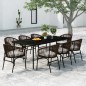 vidaXL Juego de comedor de jardín 9 piezas marrón vidaXL Juego de comedor de jardín 9 piezas marrón