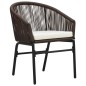 vidaXL Juego de comedor de jardín 9 piezas marrón vidaXL Juego de comedor de jardín 9 piezas marrón