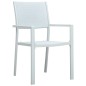 vidaXL Juego de comedor para jardín 7 piezas blanco y negro