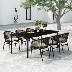 vidaXL Juego de comedor de jardín 7 piezas marrón