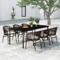 vidaXL Juego de comedor de jardín 7 piezas marrón
