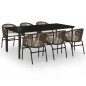 vidaXL Juego de comedor de jardín 7 piezas marrón