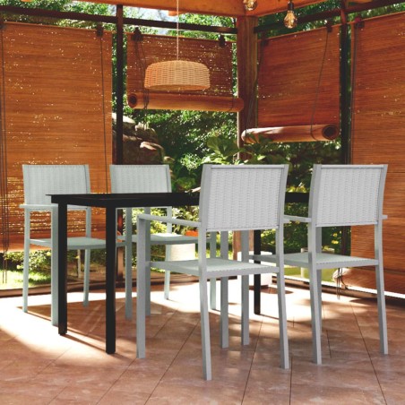 vidaXL Juego de comedor de jardín de 5 piezas blanco