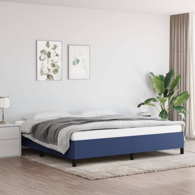 vidaXL Estructura de cama de tela gris taupe azul 200x200 cm vidaXL Estructura de cama de tela gris taupe azul 200x200 cm