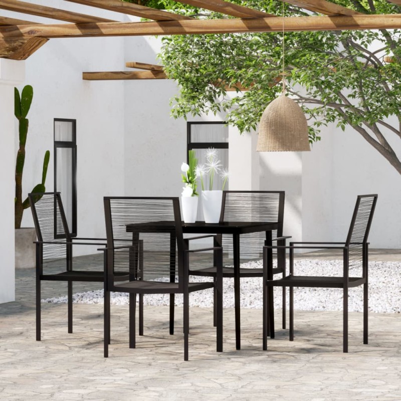 vidaXL Juego de comedor para jardín 5 piezas negro vidaXL Juego de comedor para jardín 5 piezas negro