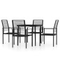 vidaXL Juego de comedor para jardín 5 piezas negro vidaXL Juego de comedor para jardín 5 piezas negro