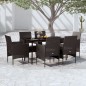 vidaXL Juego de comedor de jardín 7 piezas con cojines negro vidaXL Juego de comedor de jardín 7 piezas con cojines negro
