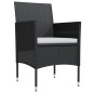 vidaXL Juego de comedor de jardín 7 piezas con cojines negro vidaXL Juego de comedor de jardín 7 piezas con cojines negro