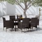 vidaXL Juego de comedor de jardín 7 piezas con cojines negro vidaXL Juego de comedor de jardín 7 piezas con cojines negro