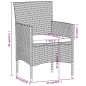 vidaXL Juego de comedor de jardín 5 piezas con cojines marrón y negro