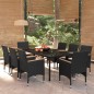 vidaXL Juego de comedor de jardín 9 piezas con cojines negro vidaXL Juego de comedor de jardín 9 piezas con cojines negro