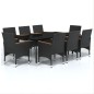 vidaXL Juego de comedor de jardín 9 piezas con cojines negro vidaXL Juego de comedor de jardín 9 piezas con cojines negro