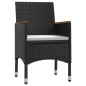 vidaXL Juego de comedor de jardín 9 piezas con cojines negro vidaXL Juego de comedor de jardín 9 piezas con cojines negro