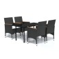 vidaXL Juego de comedor de jardín 5 piezas con cojines negro vidaXL Juego de comedor de jardín 5 piezas con cojines negro