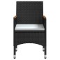 vidaXL Juego de comedor de jardín 5 piezas con cojines negro vidaXL Juego de comedor de jardín 5 piezas con cojines negro