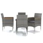 vidaXL Juego de comedor para jardín 5 piezas con cojines gris y negro vidaXL Juego de comedor para jardín 5 piezas con cojines gris y negro