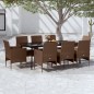 vidaXL Juego de comedor para jardín 9 piezas y cojines marrón y negro vidaXL Juego de comedor para jardín 9 piezas y cojines marrón y negro