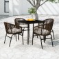 vidaXL Juego de comedor de jardín 5 piezas con cojines marrón vidaXL Juego de comedor de jardín 5 piezas con cojines marrón