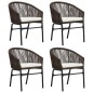 vidaXL Juego de comedor de jardín 5 piezas con cojines marrón vidaXL Juego de comedor de jardín 5 piezas con cojines marrón