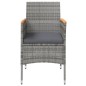 vidaXL Juego de comedor para jardín 5 piezas con cojines gris y negro