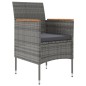 vidaXL Juego de comedor para jardín 5 piezas con cojines gris y negro