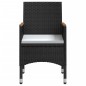 vidaXL Juego de comedor de jardín 3 piezas con cojines negro vidaXL Juego de comedor de jardín 3 piezas con cojines negro