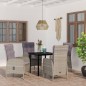vidaXL Juego de comedor para jardín 5 piezas con cojines gris y negro vidaXL Juego de comedor para jardín 5 piezas con cojines gris y negro