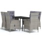 vidaXL Juego de comedor de jardín 7 piezas con cojines gris y negro