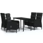 vidaXL Juego de comedor de jardín 5 piezas con cojines negro vidaXL Juego de comedor de jardín 5 piezas con cojines negro