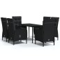 vidaXL Juego de comedor de jardín 7 piezas con cojines negro vidaXL Juego de comedor de jardín 7 piezas con cojines negro