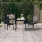 vidaXL Juego de comedor para jardín 3 piezas negro vidaXL Juego de comedor para jardín 3 piezas negro