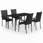 vidaXL Juego de comedor para jardín 5 piezas negro