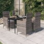 vidaXL Juego de comedor de jardín 5 piezas con cojines gris vidaXL Juego de comedor de jardín 5 piezas con cojines gris