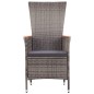 vidaXL Juego de comedor de jardín 5 piezas con cojines gris vidaXL Juego de comedor de jardín 5 piezas con cojines gris