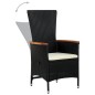 vidaXL Juego de comedor de jardín 7 piezas con cojines negro vidaXL Juego de comedor de jardín 7 piezas con cojines negro