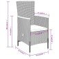 vidaXL Juego de comedor de jardín 5 piezas con cojines gris vidaXL Juego de comedor de jardín 5 piezas con cojines gris