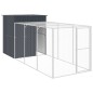 vidaXL Gallinero con corral acero galvanizado gris 165x455x181 cm vidaXL Gallinero con corral acero galvanizado gris 165x455x181 cm