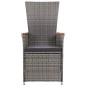 vidaXL Juego de comedor de jardín 9 pzas con cojines gris vidaXL Juego de comedor de jardín 9 pzas con cojines gris