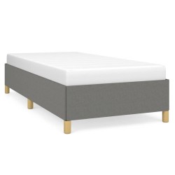 vidaXL Estructura de cama de tela gris oscuro 90x190 cm