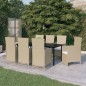 vidaXL Juego de comedor de jardín 9 piezas con cojines beige vidaXL Juego de comedor de jardín 9 piezas con cojines beige