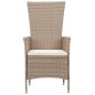vidaXL Juego de comedor de jardín 9 piezas con cojines beige vidaXL Juego de comedor de jardín 9 piezas con cojines beige