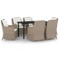 vidaXL Juego de comedor de jardín 7 piezas marrón