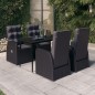 vidaXL Juego de comedor de jardín 5 piezas con cojines negro vidaXL Juego de comedor de jardín 5 piezas con cojines negro