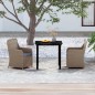 vidaXL Juego de comedor de jardín 3 piezas con cojines marrón vidaXL Juego de comedor de jardín 3 piezas con cojines marrón