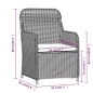 vidaXL Juego de comedor de jardín 3 piezas con cojines marrón vidaXL Juego de comedor de jardín 3 piezas con cojines marrón